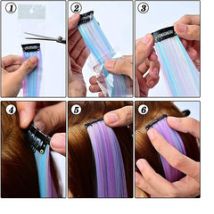 10 Packs Non Marking Hair Pieces Highlighting Wigs Hair Decorations