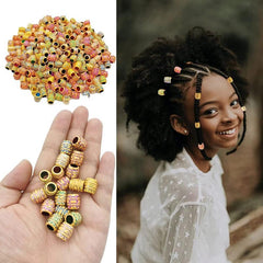 50PCS Hair Extension Ring Dreadlocks Braid Jewelry Beading