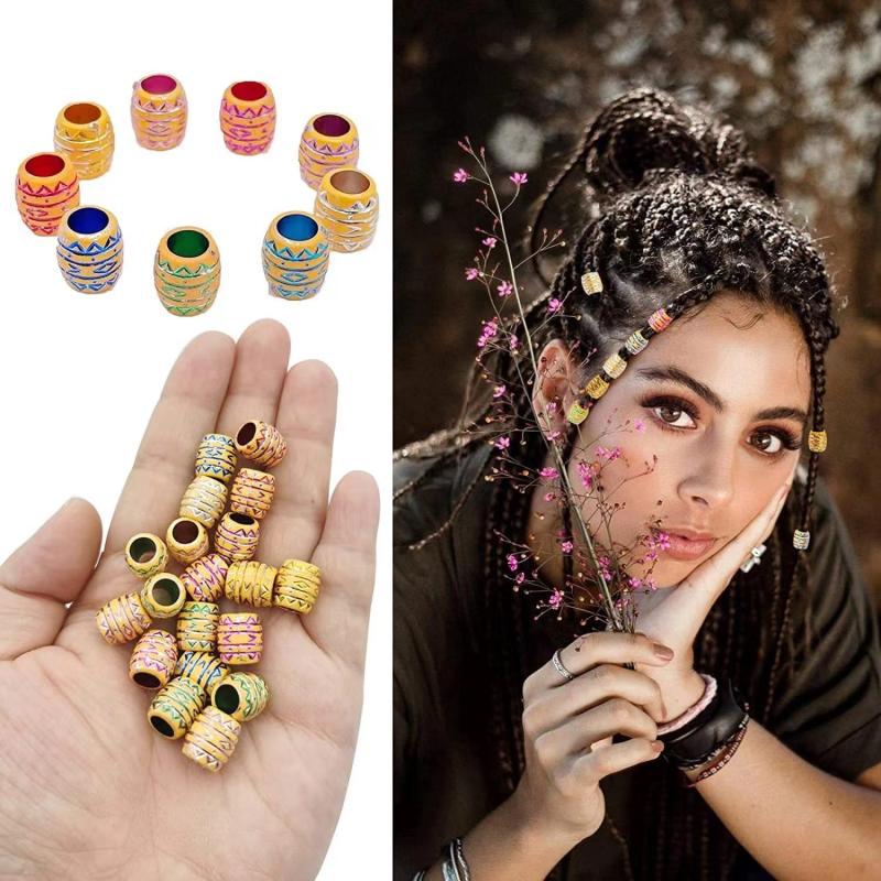 50PCS Hair Extension Ring Dreadlocks Braid Jewelry Beading