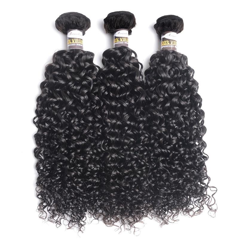 Virgin Curly Water Wave Human Hair Extensions Unprocessed 8-30 Inches