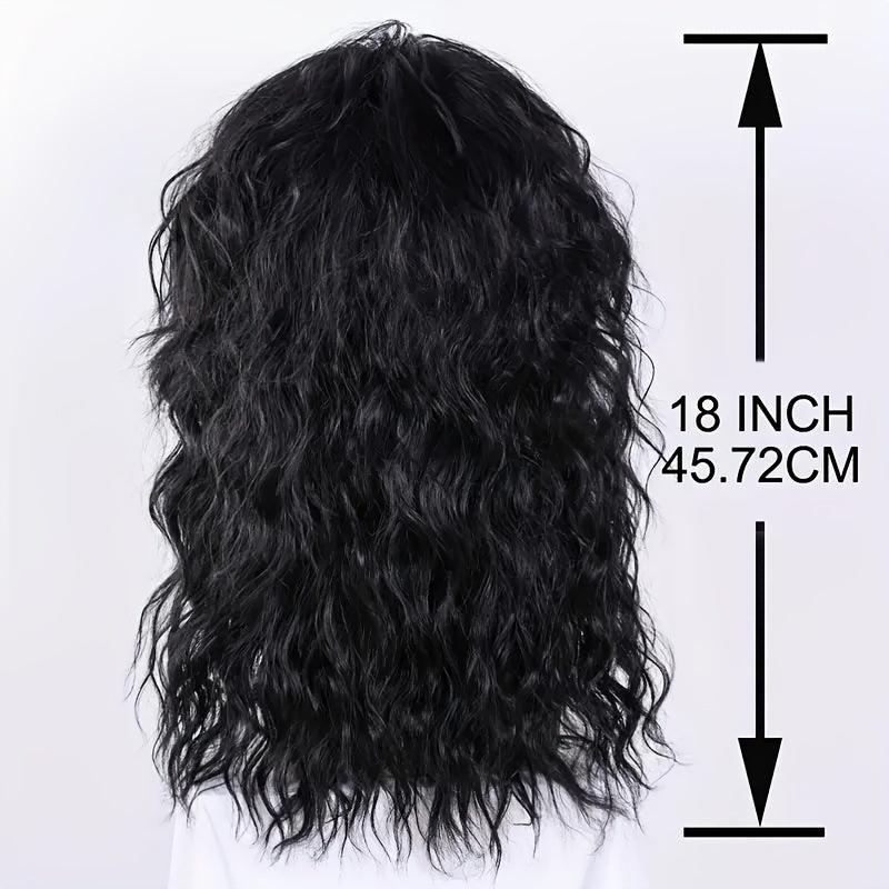 70s 80s Rocker Wig Long Curly Wig For Men Mullet Costume Wig For Party