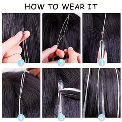 Y2K Glitter Wire Hair Extensions Hair Metal Glitter Wig Set