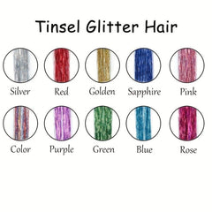 Y2K Glitter Wire Hair Extensions Hair Metal Glitter Wig Set