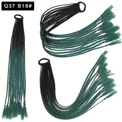 Colored Braids Ponytail Hair Extensions Rainbow Braided Wig