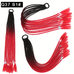 Colored Braids Ponytail Hair Extensions Rainbow Braided Wig