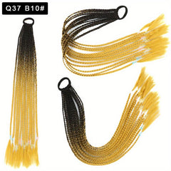 Colored Braids Ponytail Hair Extensions Rainbow Braided Wig