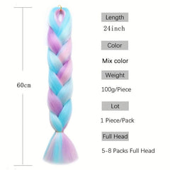 100g Ombre Rainbow Jumbo Braids for Dreadlocks Box Braids Hair