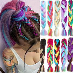 100g Ombre Rainbow Jumbo Braids for Dreadlocks Box Braids Hair