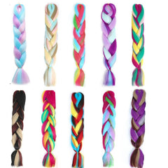 100g Ombre Rainbow Jumbo Braids for Dreadlocks Box Braids Hair