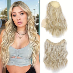 Wavy U Part Hair Extensions 18 Inch Long 5 Clips Synthetic Hairpieces for Women