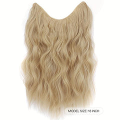 Wavy U Part Hair Extensions 18 Inch Long 5 Clips Synthetic Hairpieces for Women