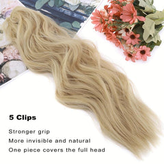 Wavy U Part Hair Extensions 18 Inch Long 5 Clips Synthetic Hairpieces for Women