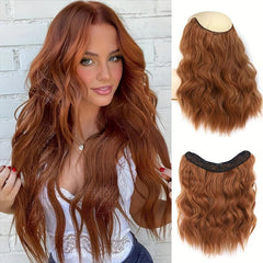Wavy U Part Hair Extensions 18 Inch Long 5 Clips Synthetic Hairpieces for Women