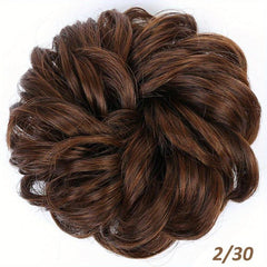 Messy Donut Hair Buns Updo Chignon with Hair Rope Extensions