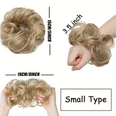 Messy Donut Hair Buns Updo Chignon with Hair Rope Extensions
