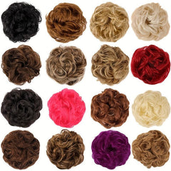 Messy Donut Hair Buns Updo Chignon with Hair Rope Extensions