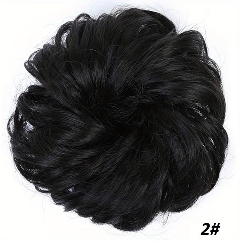 Messy Donut Hair Buns Updo Chignon with Hair Rope Extensions