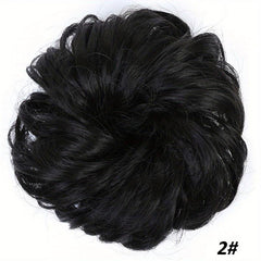 Messy Donut Hair Buns Updo Chignon with Hair Rope Extensions