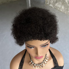 Afro Curly Wave Brazilian Human Hair Wig - Kinky Curly Wig