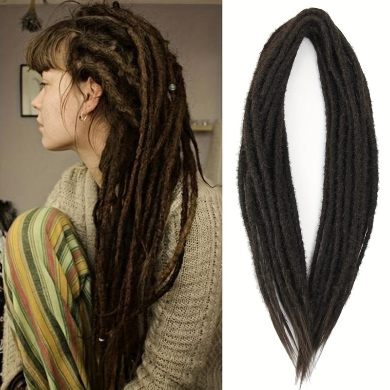 10 Strands DE Dreadlocks Hair Extensions Thin Double Ends Dreads