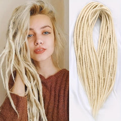 10 Strands DE Dreadlocks Hair Extensions Thin Double Ends Dreads