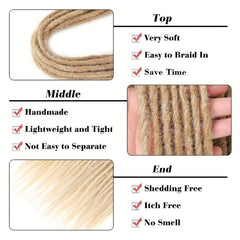 10 Strands DE Dreadlocks Hair Extensions Thin Double Ends Dreads
