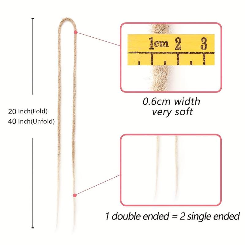 10 Strands DE Dreadlocks Hair Extensions Thin Double Ends Dreads