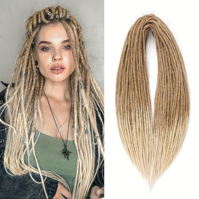 10 Strands DE Dreadlocks Hair Extensions Thin Double Ends Dreads
