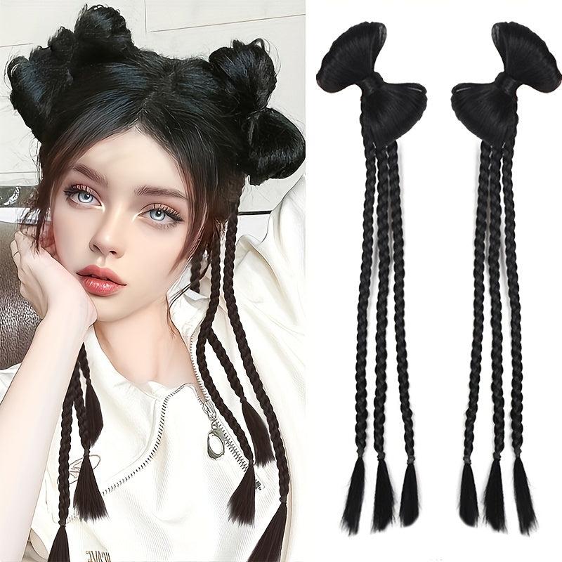 Synthetic Long Ponytail Extensions Box Braids Wrap Around Chignon Tail