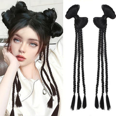 Synthetic Long Ponytail Extensions Box Braids Wrap Around Chignon Tail
