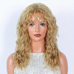 Long Curly Wigs with Bangs for Women