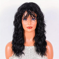 Long Curly Wigs with Bangs for Women