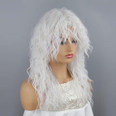 Long Curly Wigs with Bangs for Women