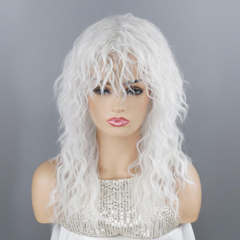 Long Curly Wigs with Bangs for Women