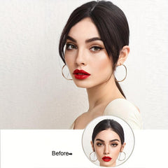 24cm Middle Part Bangs Clip In Synthetic Hair Extension