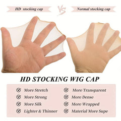 2pcs Ultra Thin Invisible Wig Caps Sheer Nylon Stocking Cap for Lace Front Wigs