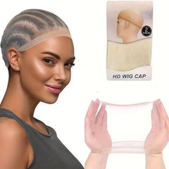 2pcs Ultra Thin Invisible Wig Caps Sheer Nylon Stocking Cap for Lace Front Wigs