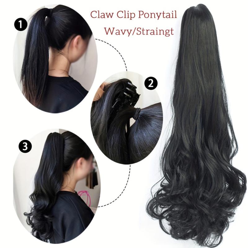 Long Wavy Claw Ponytail Hair Extensions for Daily Use