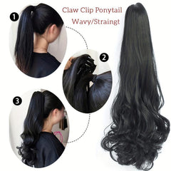 Long Wavy Claw Ponytail Hair Extensions for Daily Use