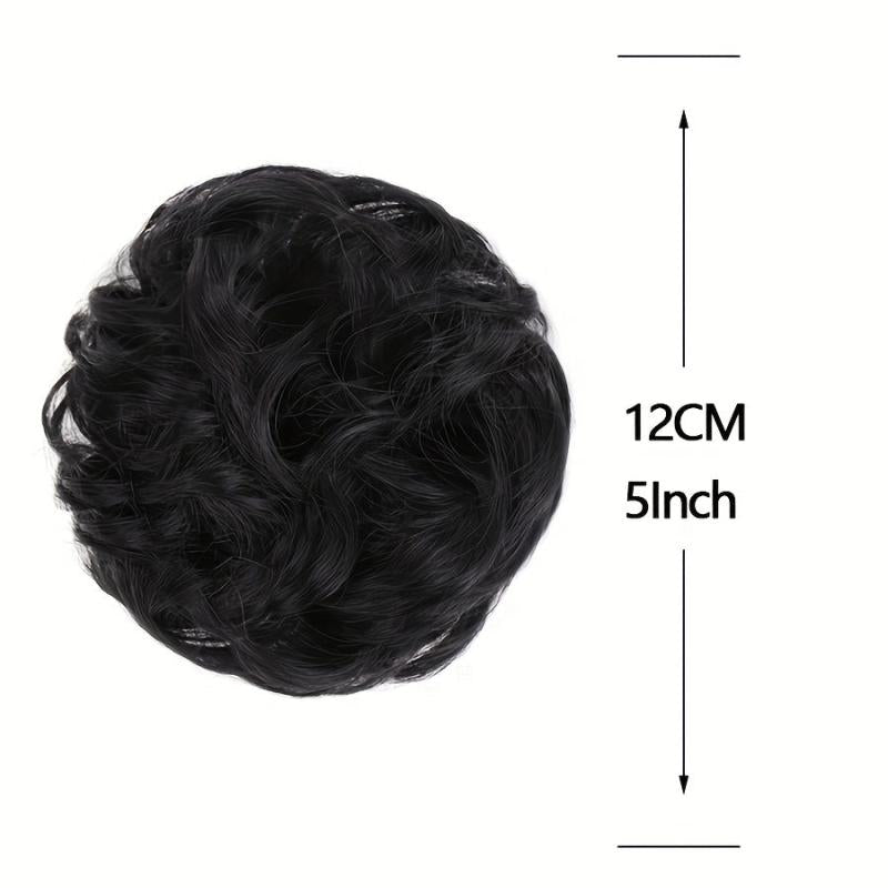 Messy Bun Hair Pieces Extensions Curly Wave Synthetic Chignon Hairpiece