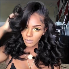 16 Inch Short Curly Shaggy Wavy Wig - Heat Resistant Synthetic Wig