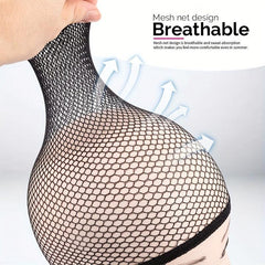 4Pcs Long Wig Caps Open End Mesh Net Liner Weaving Cap for Women