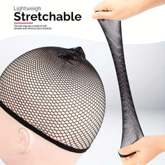 4Pcs Long Wig Caps Open End Mesh Net Liner Weaving Cap for Women