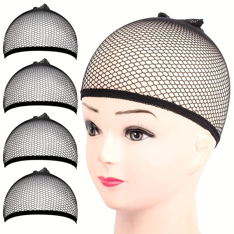 4Pcs Long Wig Caps Open End Mesh Net Liner Weaving Cap for Women