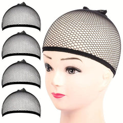 4Pcs Long Wig Caps Open End Mesh Net Liner Weaving Cap for Women