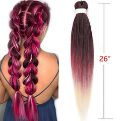 1Pcs Ombre Pre Stretched Braiding Hair Ponytail Extensions