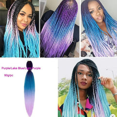 1Pcs Ombre Pre Stretched Braiding Hair Ponytail Extensions