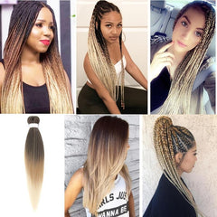 1Pcs Ombre Pre Stretched Braiding Hair Ponytail Extensions