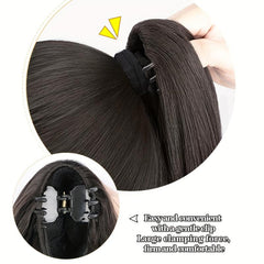 12 Cm Long Claw Clip In Ponytail Extensions Straight Synthetic Fiber Hair