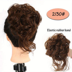 Synthetic Hair Bun Chignon With Tassels Elastic Scrunchy